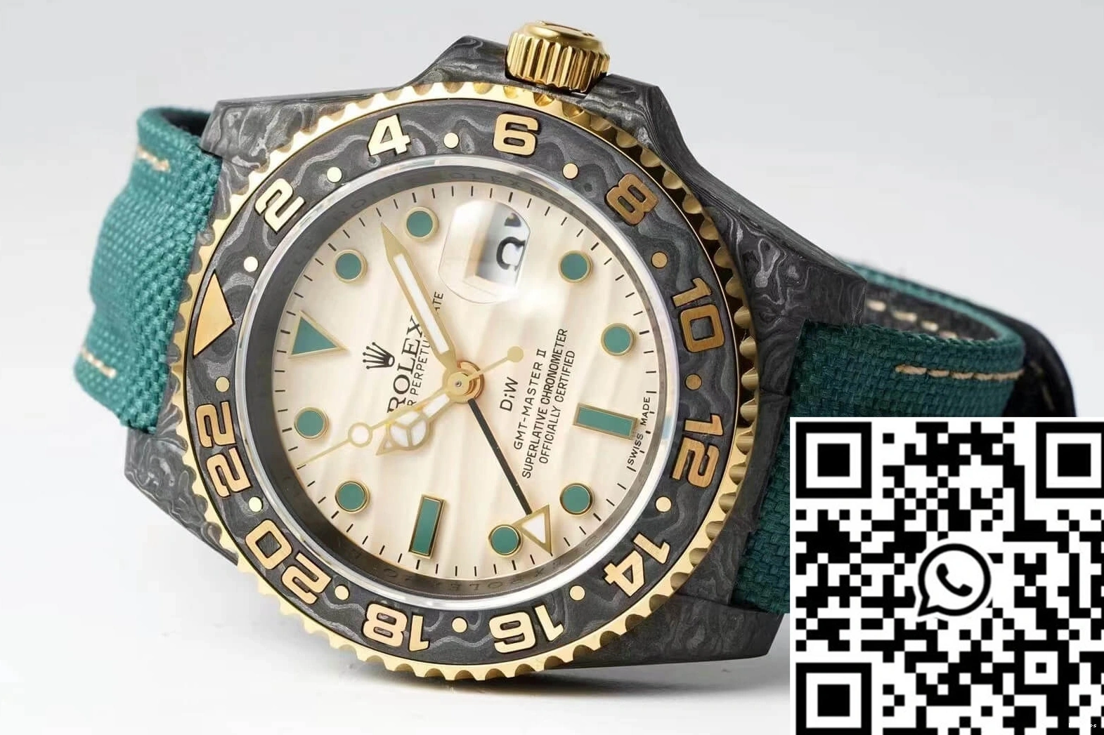 GMT-MASTER II Fabric Diw Rolex Fiber Case Strap Green Carbon 0507